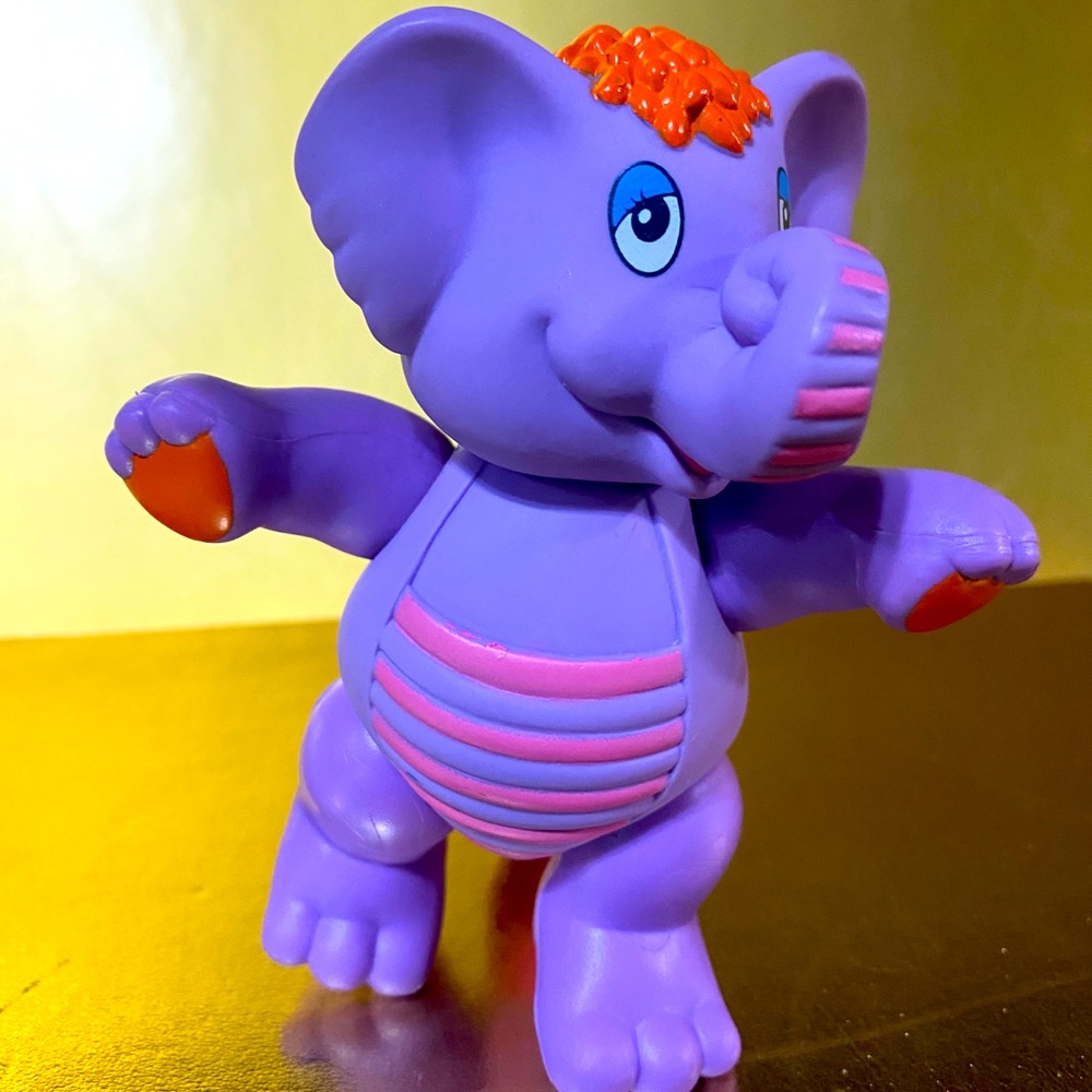 DISNEY WUZZLES VTG 80’S ELERO PURPLE ELEPHANT COLLECTIBLE PVC ACTION FIGURE 4”